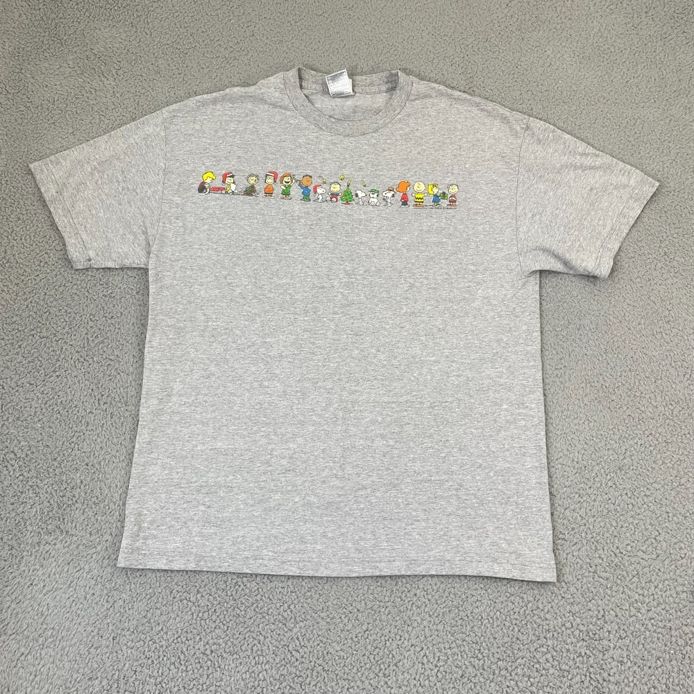 VTG  A Charlie Brown Christmas Shirt XL Gray Y2K Peanuts Short Sleeve Tee